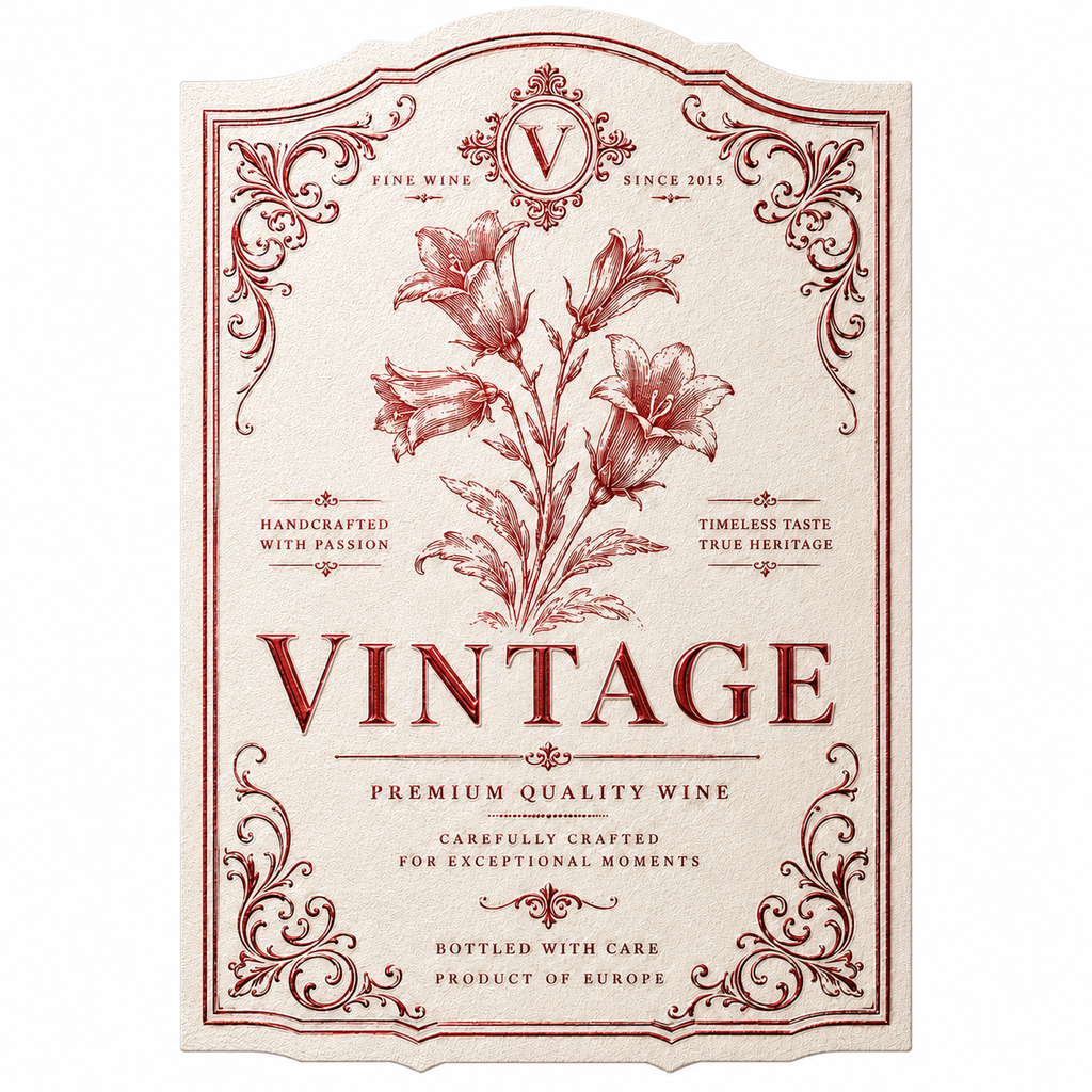 Custom Wine Bottle Label | Waterproof Paper Adhesive Stickers