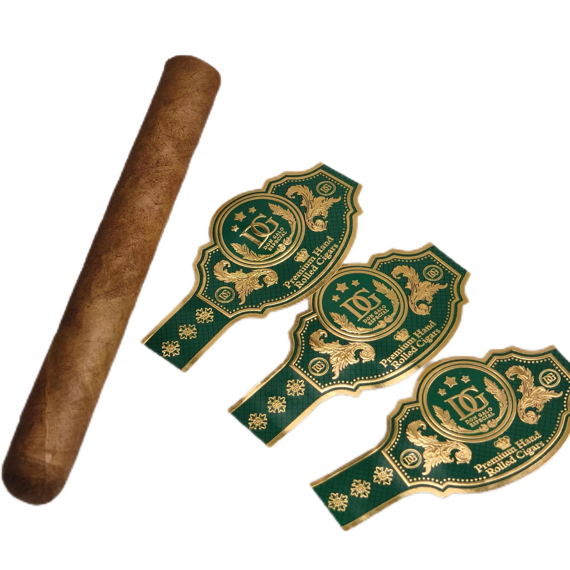 Custom 4 Cigar Bands and Labels | Gold Foil Embossed Cigar Rings