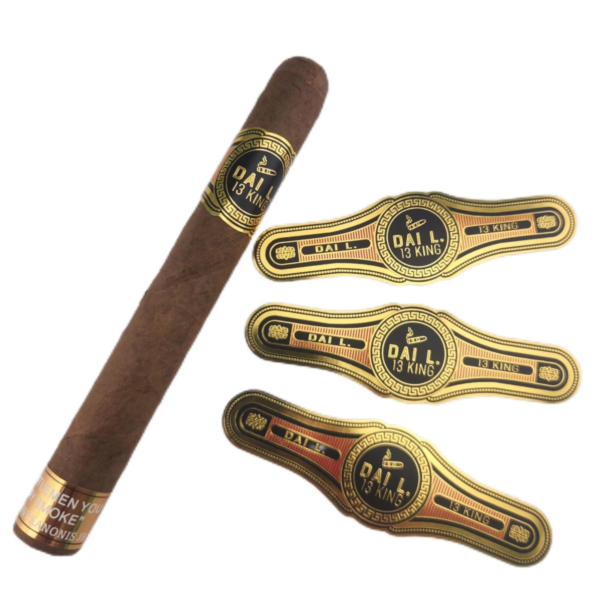 Custom 3 Cigar Bands and Labels | Gold Foil Embossed Cigar Rings