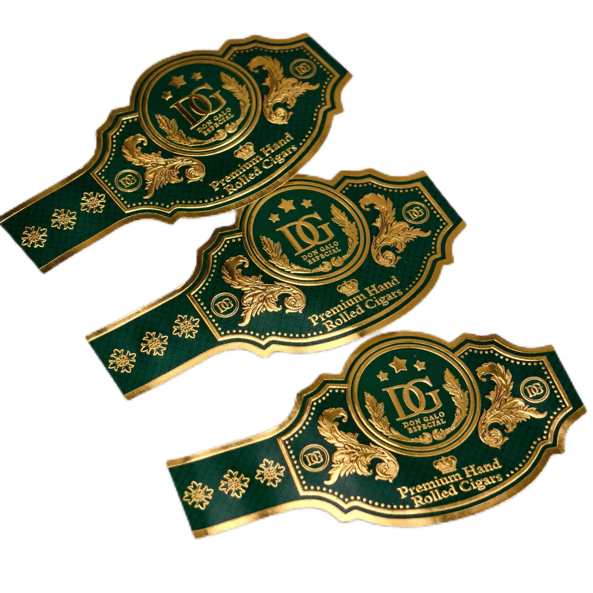 Custom 4 Cigar Bands and Labels | Gold Foil Embossed Cigar Rings
