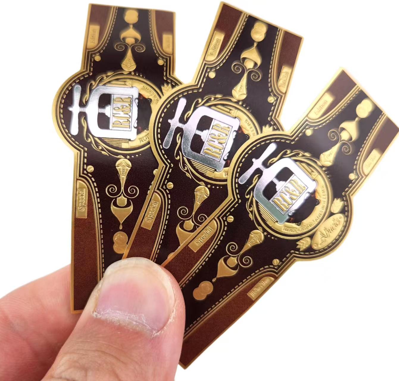 Custom 8 Cigar Bands and Labels | Gold Foil Embossed Cigar Rings