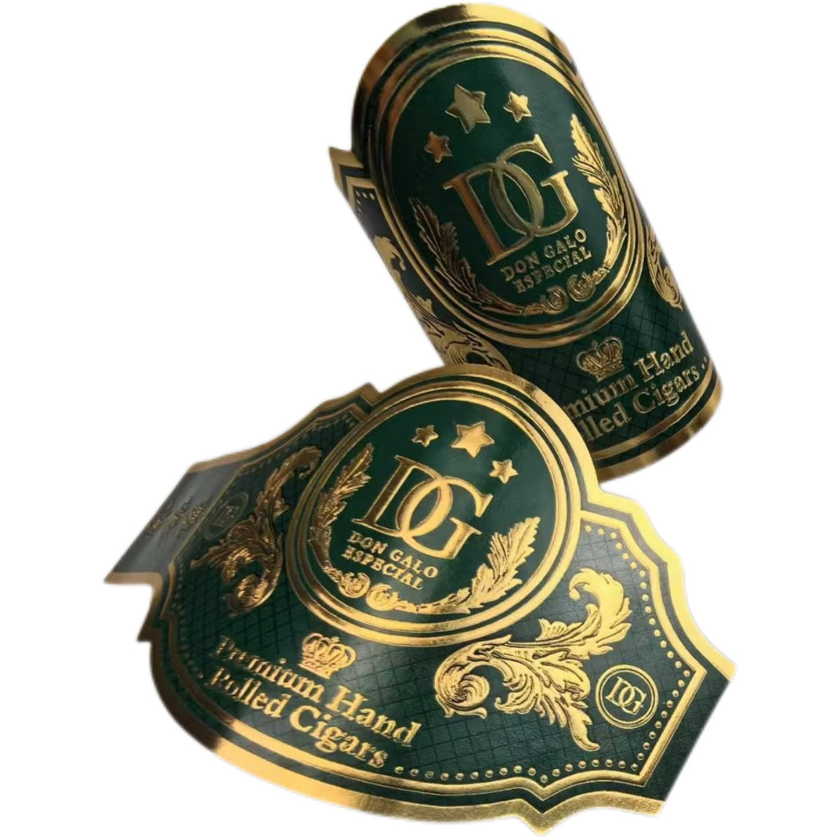 Custom 4 Cigar Bands and Labels | Gold Foil Embossed Cigar Rings