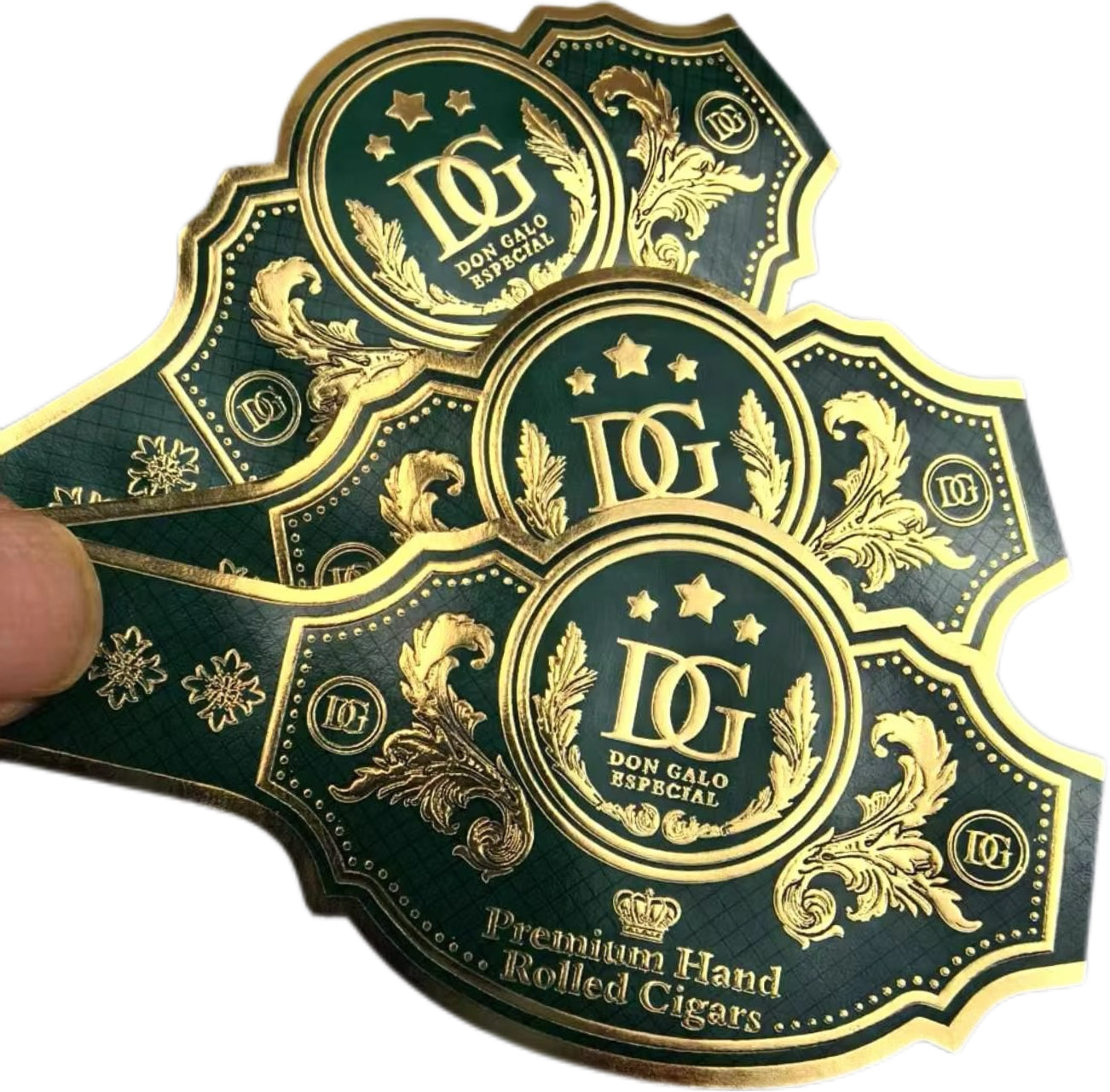 Custom 4 Cigar Bands and Labels | Gold Foil Embossed Cigar Rings
