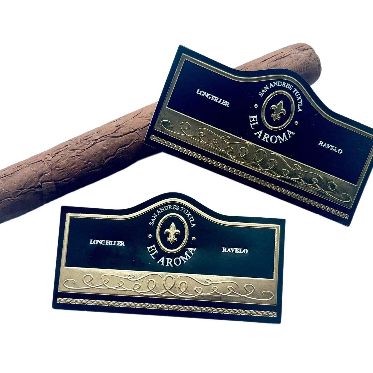 Custom 12 Cigar Bands and Labels | Gold Foil Embossed Cigar Rings
